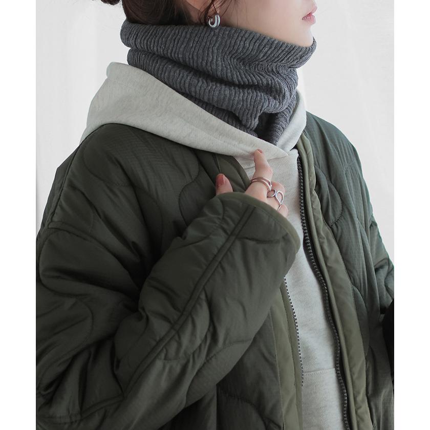 ネックウォーマー 腹巻き 2way 手洗い可 レディース メロウ リブ マフラー 薄手 軽量 ウール 混 シルク 無地 ストレッチ ロング タートルネック 防寒 あったか | HUG.U | 07