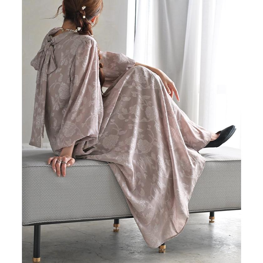 ワンピース 結婚式 お呼ばれ オケージョン ロングワンピース ロング 体型カバー レディース シフォン シワになりにくい | HUG.U | 23