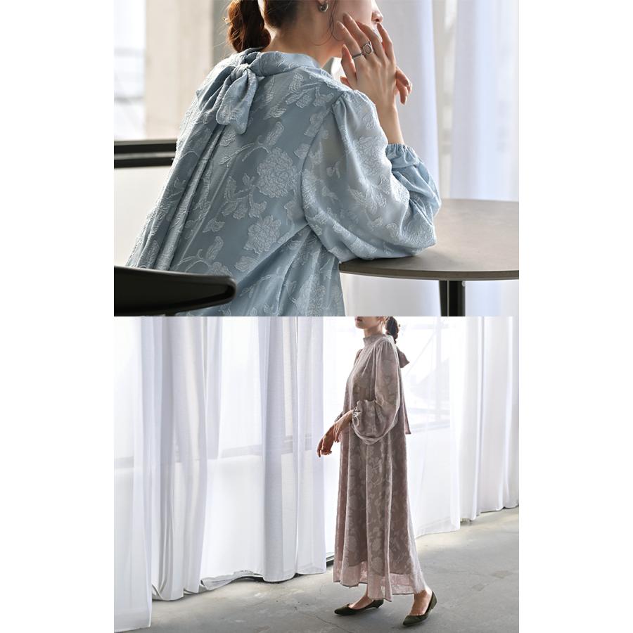 ワンピース 結婚式 お呼ばれ オケージョン ロングワンピース ロング 体型カバー レディース シフォン シワになりにくい | HUG.U | 06