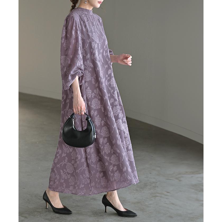 ワンピース 結婚式 お呼ばれ オケージョン ロングワンピース ロング 体型カバー レディース シフォン シワになりにくい | HUG.U | 08