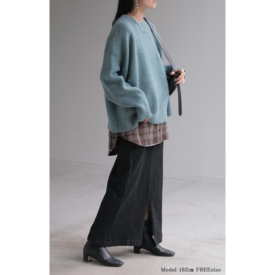 付け裾 シャツ レイヤード つけ裾 重ね着風 腹巻き 腹巻 体型カバー レディース Tシャツ インナー フェイクレイヤード 裾フリル 着け裾 ゴム ロング スリット | HUG.U | 20