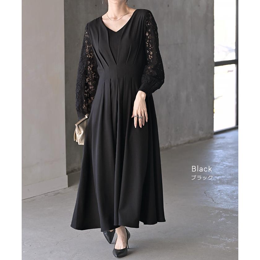 ワンピース 結婚式 お呼ばれ オケージョン ロングワンピース ロング 体型カバー レース レディース ワンピ | HUG.U | 20