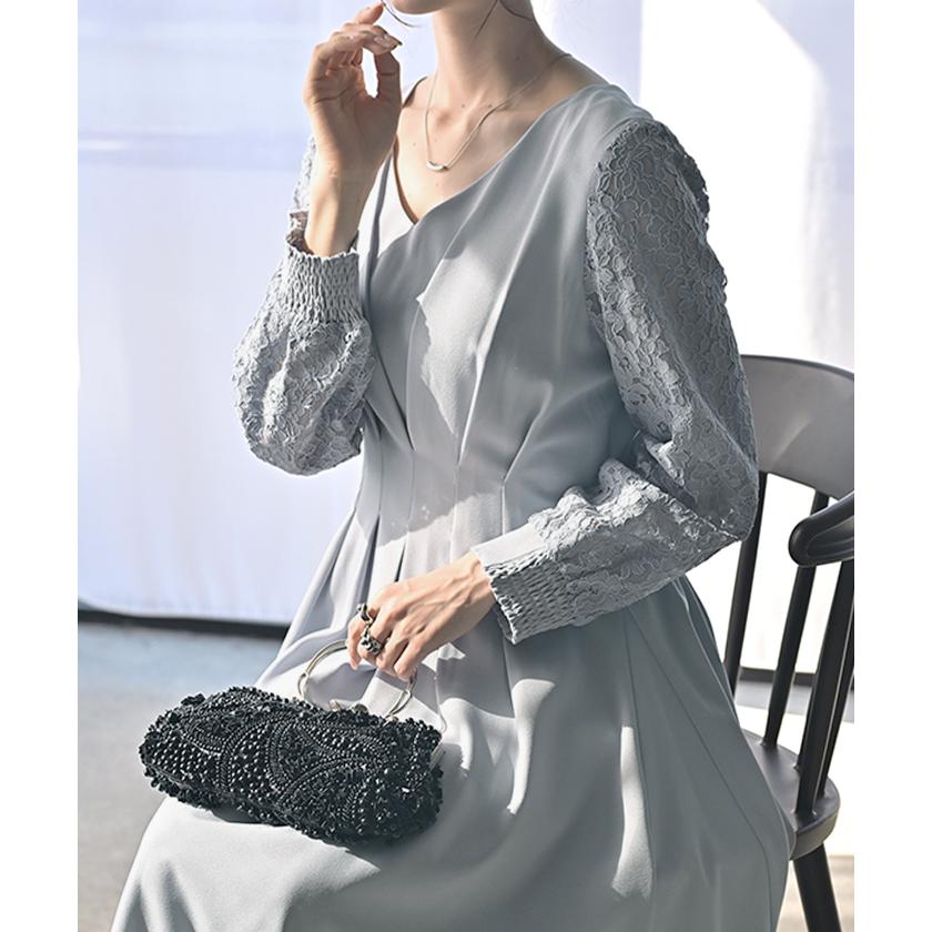 ワンピース 結婚式 お呼ばれ オケージョン ロングワンピース ロング 体型カバー レース レディース ワンピ | HUG.U | 05