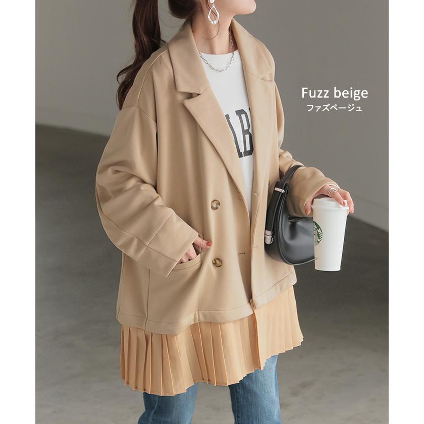 ジャケット アウター レディース ポンチ テーラードジャケット ロング テーラード 襟 シワになりにくい | HUG.U | 14