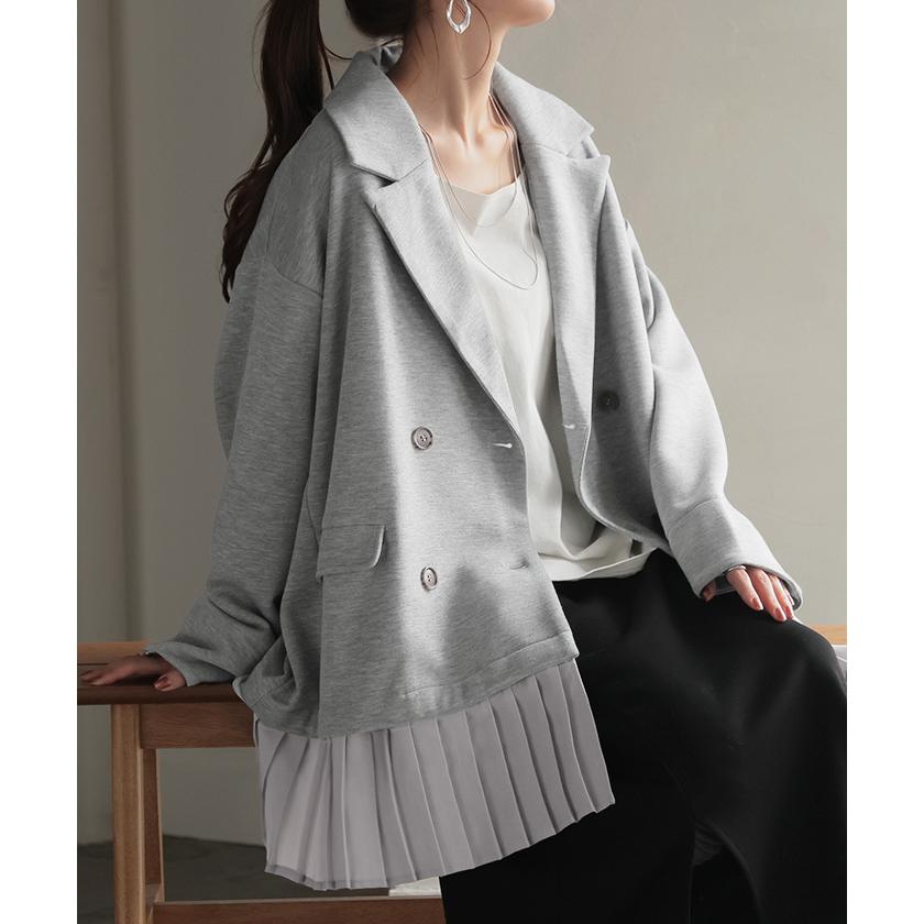 ジャケット アウター レディース ポンチ テーラードジャケット ロング テーラード 襟 シワになりにくい | HUG.U | 19