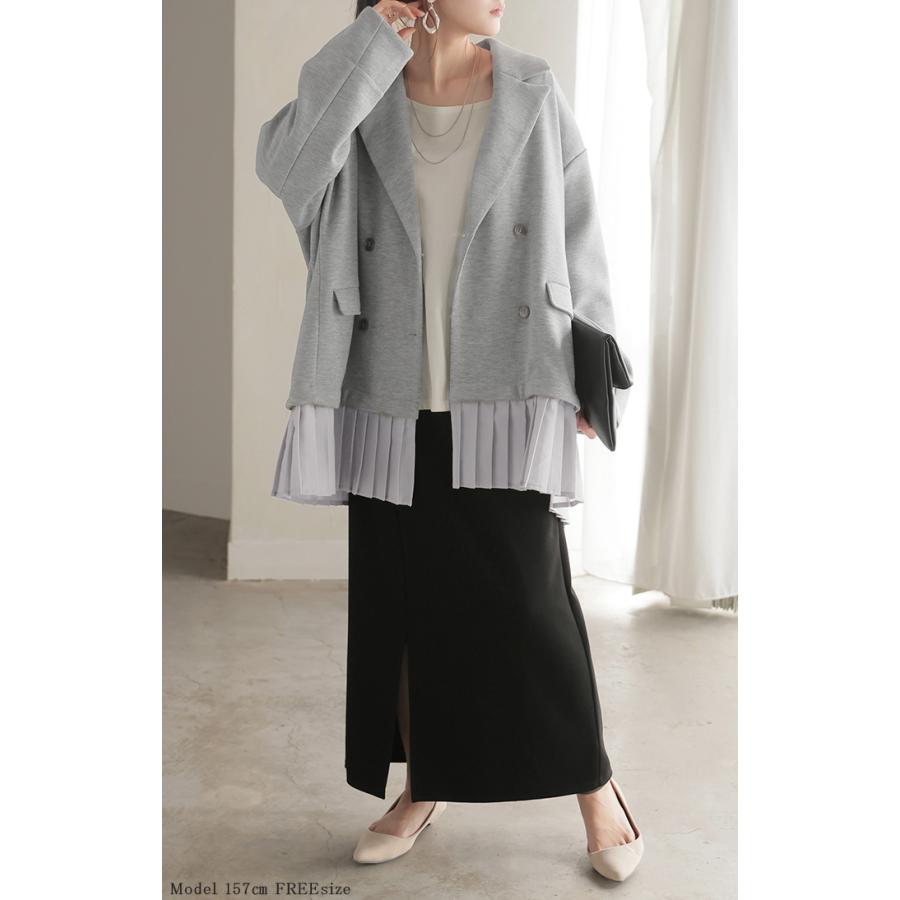 ジャケット アウター レディース ポンチ テーラードジャケット ロング テーラード 襟 シワになりにくい | HUG.U | 09