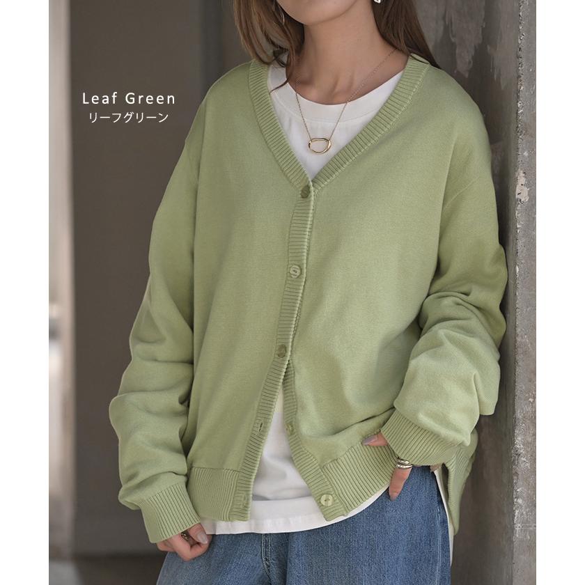 ニット 2way カーディガン ロング レディース カーデ 綿 トップス フリル オーバー ニットカーディガン 長袖 Vネック リブ チュニック ゆったり 取り外し可能 | HUG.U | 14