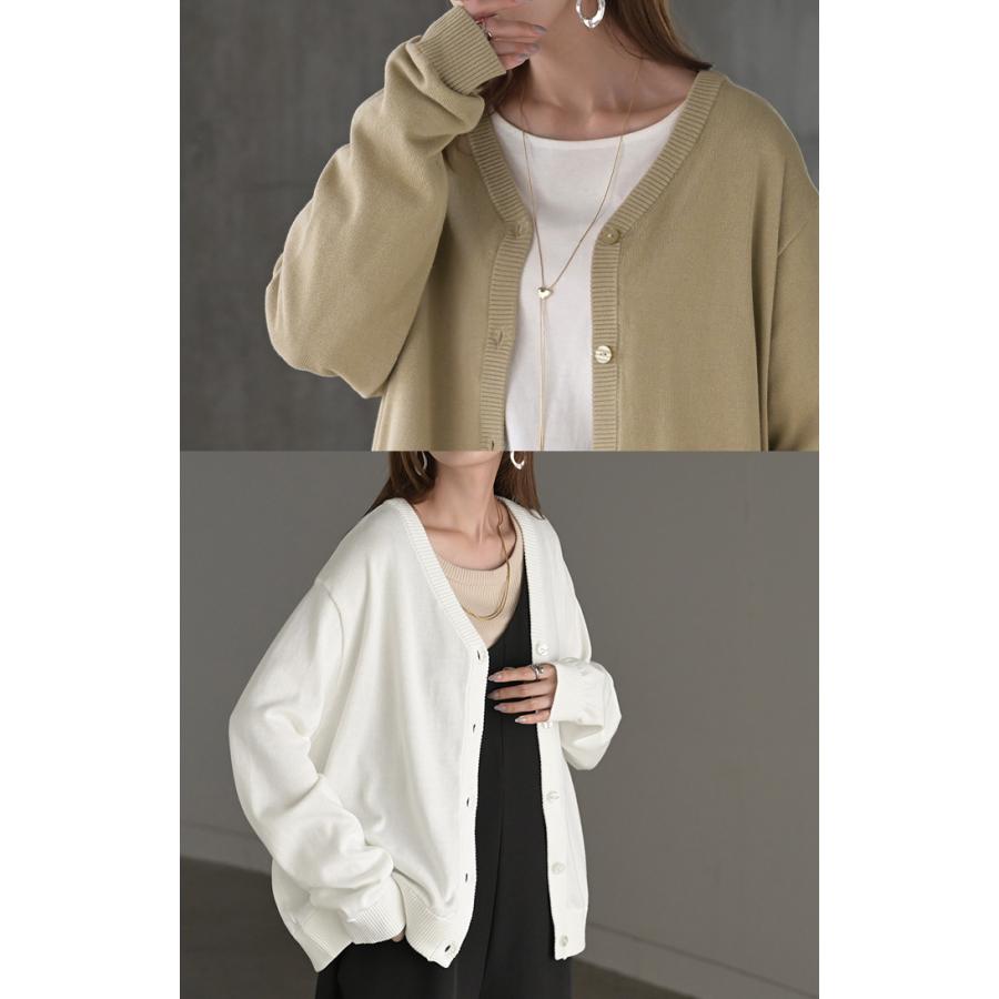 ニット 2way カーディガン ロング レディース カーデ 綿 トップス フリル オーバー ニットカーディガン 長袖 Vネック リブ チュニック ゆったり 取り外し可能 | HUG.U | 11