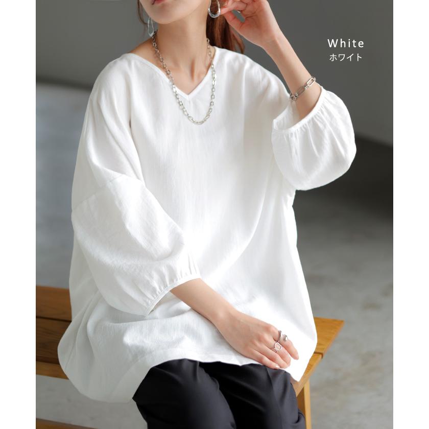 ブラウス 前後2WAY シャツ レディース ノーカラー トップス バンドカラー ロング ロングシャツ チュニック | HUG.U | 18