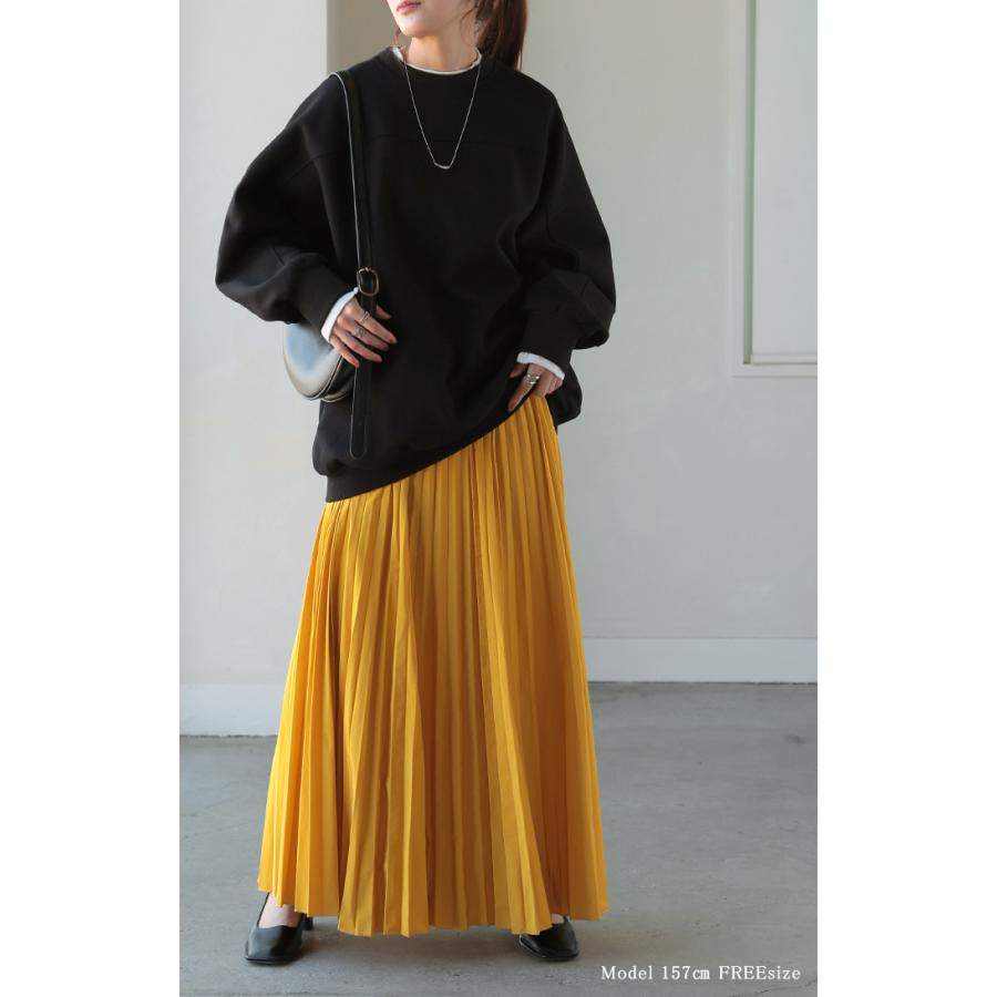 トップス スウェット ダンボール プルオーバー レディース トップス ロング トレーナー オーバー シワになりにくい 無地 | HUG.U | 10