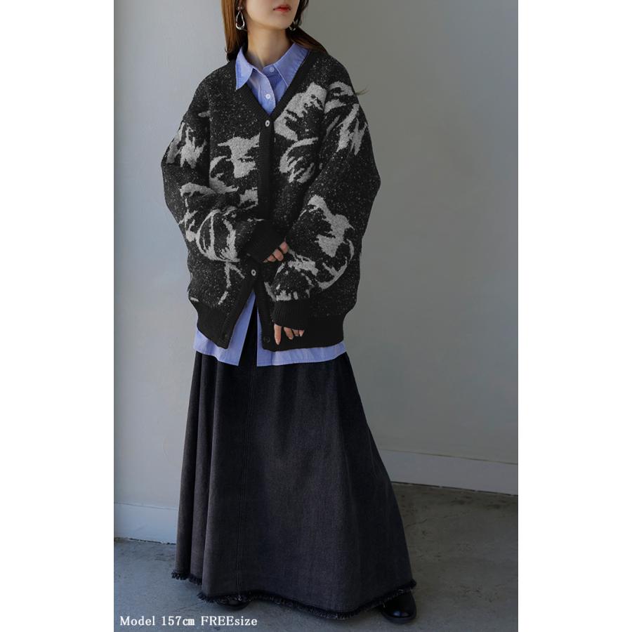 タグ付き未使用⁂センソユニコ⁂ロングリブニットカーディガン　レース切り替　花柄 タグ付き未使用⁂センソユニコ⁂ロングリブニットカーディガン レース