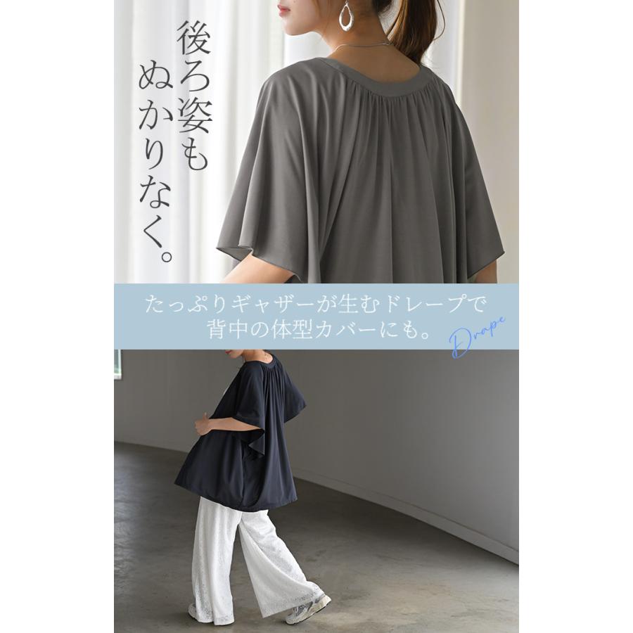 シャツ ノーカラー 接触冷感 UVカット レディース トップス 吸水速乾 抗菌防臭 バンドカラー ブラウス ロング | HUG.U | 22