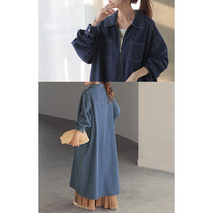 ワンピース デニム ワンピ ロング ロングワンピース デニムワンピース デニムワンピ レディース シャツ シャツワンピース | HUG.U | 08