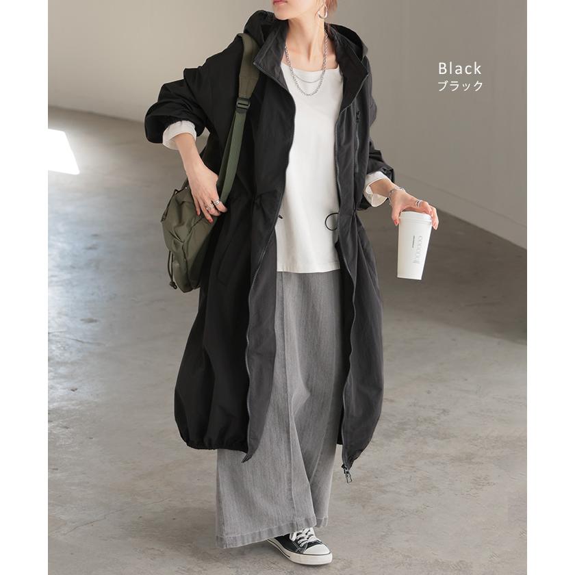 アウター 撥水 レディース 通勤 自転車 ミリタリーコート ロング ロングコート ブルゾン オーバー コート | HUG.U | 15