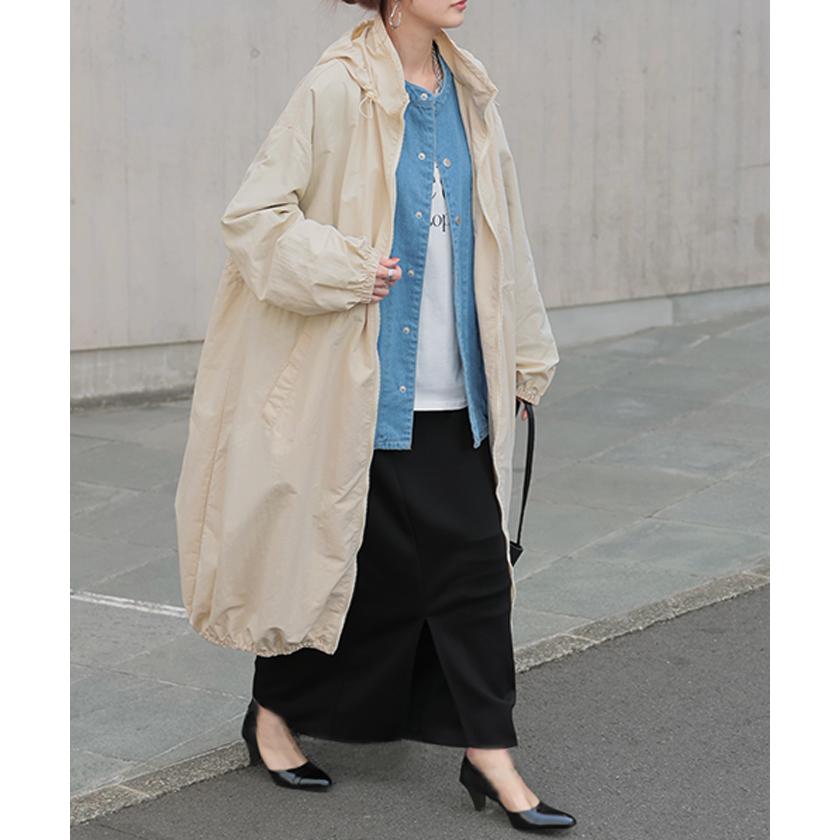 アウター 撥水 レディース 通勤 自転車 ミリタリーコート ロング ロングコート ブルゾン オーバー コート | HUG.U | 07