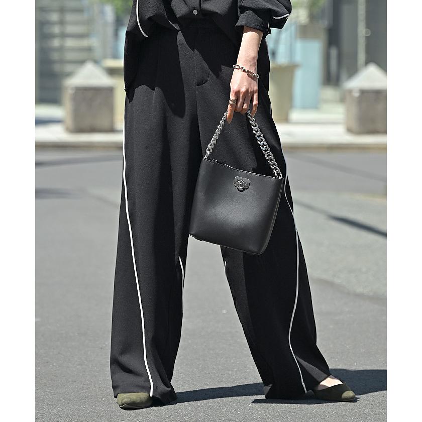 セットアップ 2点セット パンツ ジャージ レディース パンツスーツ スーツ セットアップ ノーカラー ストレッチ | HUG.U | 13