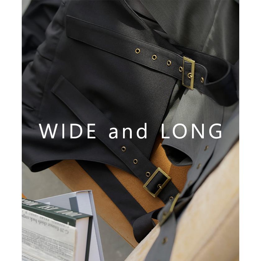 サロペット プリーツ ワイド レディース サロペ パンツ ロング ロングパンツ ノースリーブ シワになりにくい オーバー オーバーオール レイヤード | HUG.U | 09