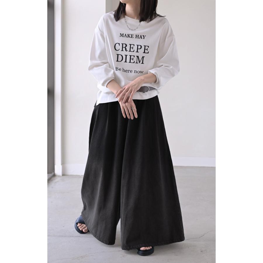 パンツ 超ワイド グラデ デニム レディース デニムパンツ ワイド ワイドパンツ タック ロング ロングパンツ | HUG.U | 10