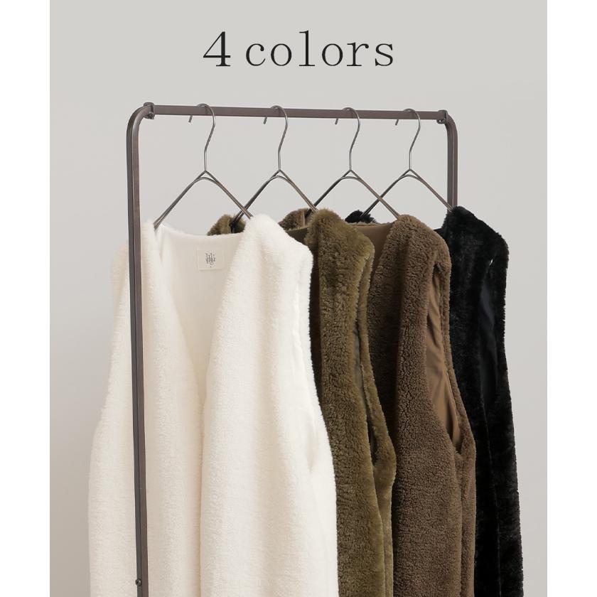 HUG.U ベスト ジレ ファー ロングベスト レディース トップス アウター