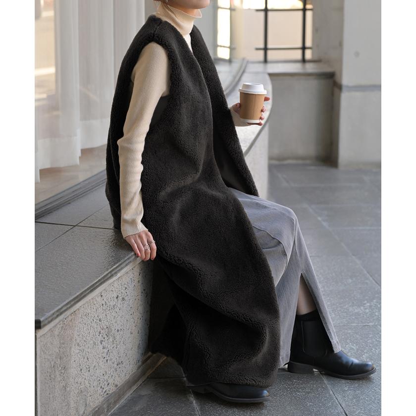 HUG.U（ハグユー） ベスト ジレ ファー ロングベスト レディース