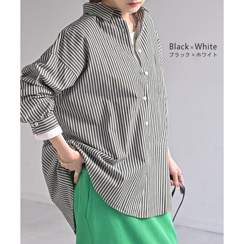 PRAGMATIC ストライプ 長袖シャツ サイズ3 tops-02453 オーバーサイズ ストライプシャツ キャメル | L