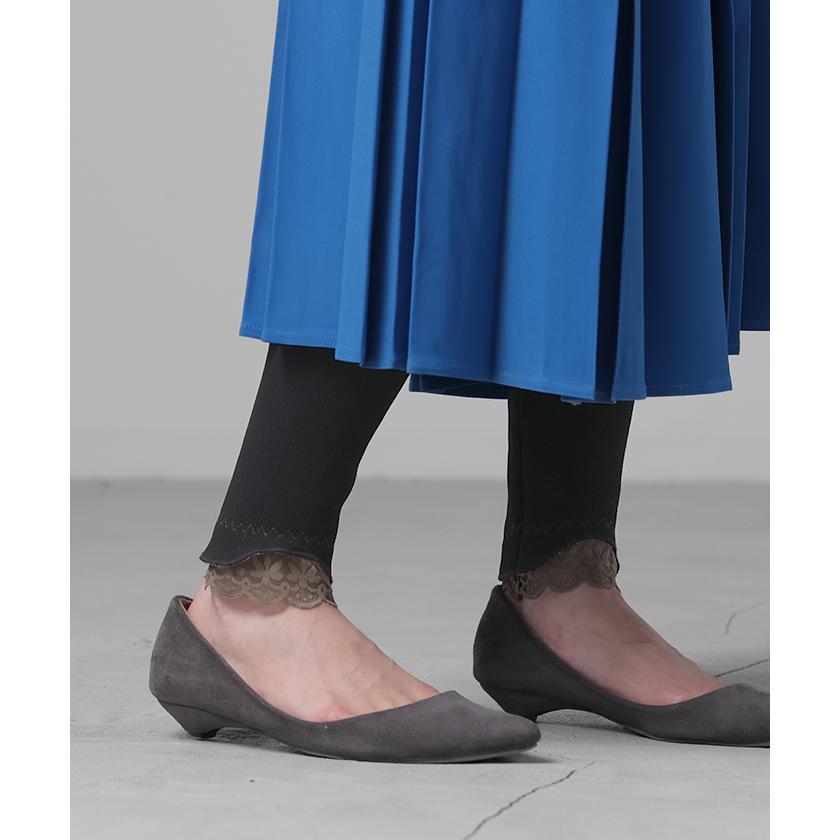 レギンス 裏起毛 温熱 レース ニット レギンス ボトムス レギパン パンツ ボア リブ 厚手 レイヤード | HUG.U | 15