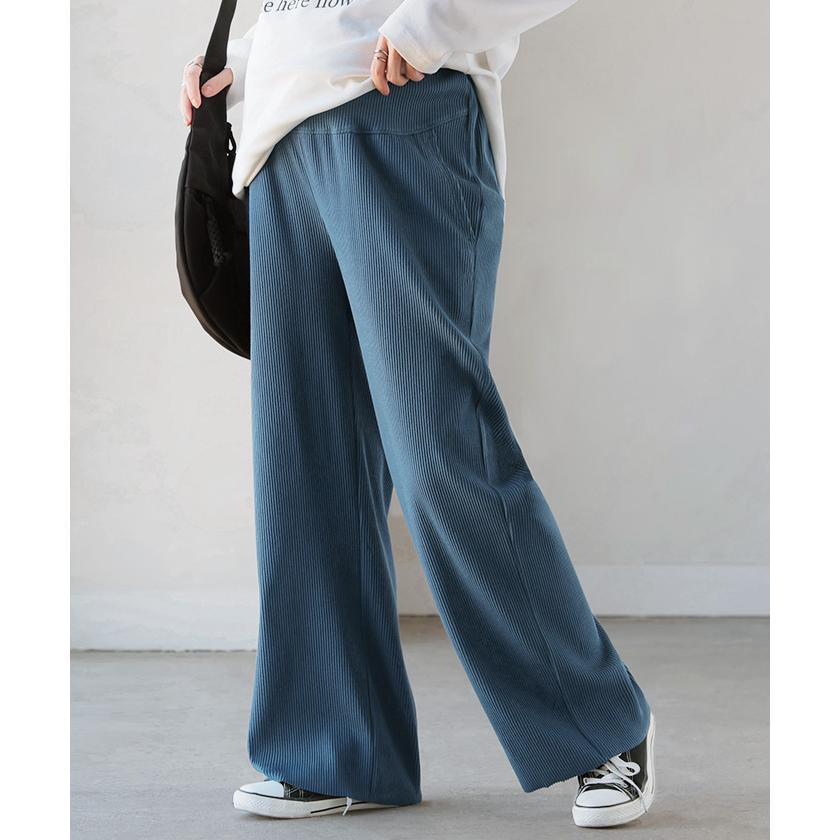 パンツ マタニティ セルフ カット レディース ボトムス カラーパンツ ワイド カラー ワイドパンツ ロング ロングパンツ 体型カバー ボトムス ボトム ストレート | HUG.U | 13