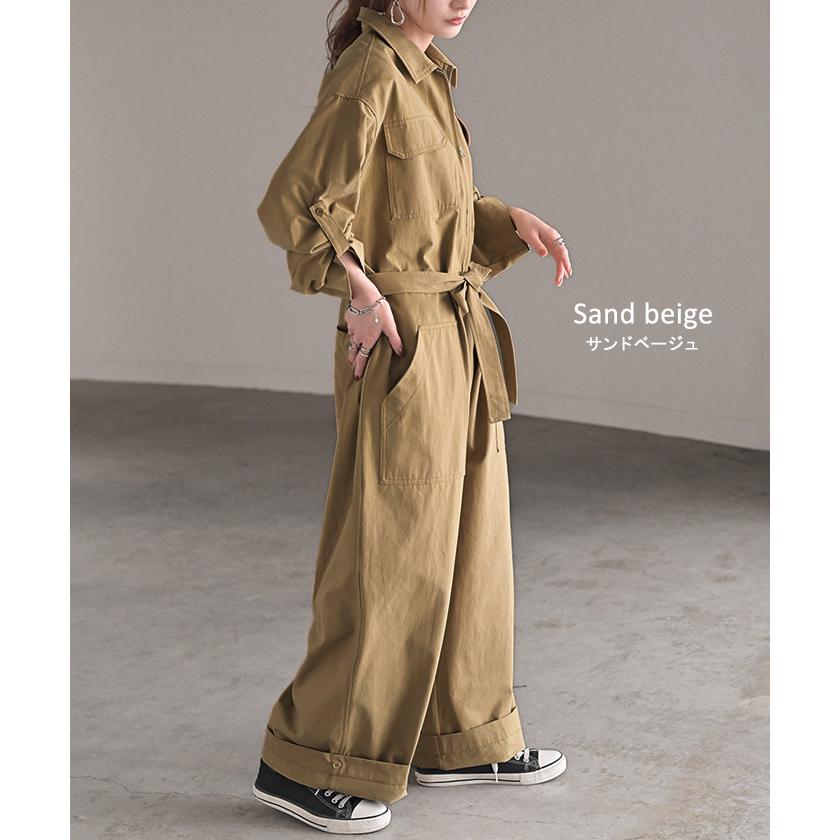 HUG.U オールインワン つなぎ 綿100 レディース ジャンプ スーツ