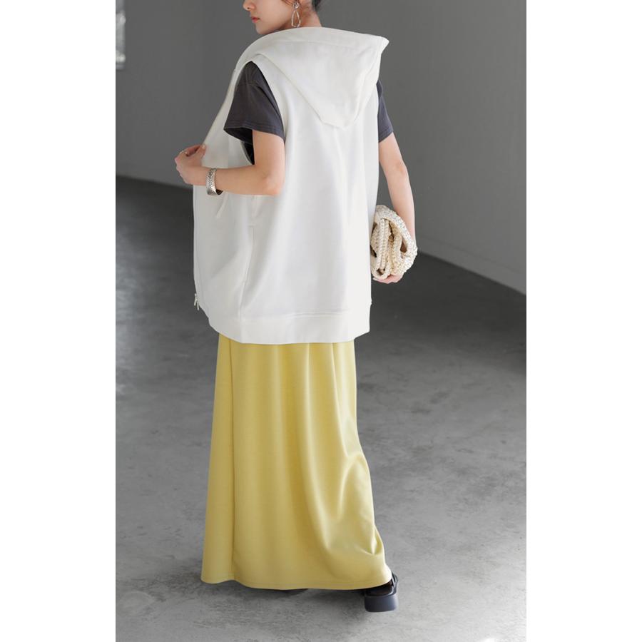 ベスト スウェット パーカー スポーティー ジレ スウェットベスト アウター レディース ライトアウター トップス ノースリーブ トレーナー フード | HUG.U | 22