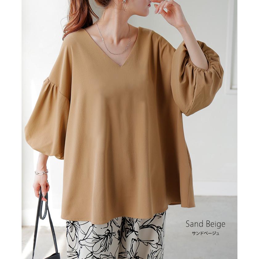 シャツ 楊柳 レディース トップス ブラウス ロング ロングシャツ チュニック Vネック シワになりにくい 長袖 半袖 | HUG.U | 23