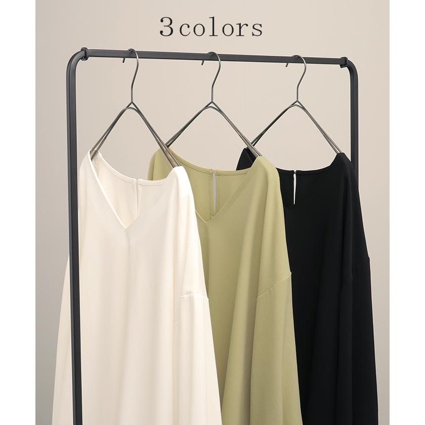 SALE シャツ 楊柳 レディース トップス ブラウス ロング ロングシャツ チュニック Vネック シワになりにくい 長袖 半袖 | HUG.U | 13