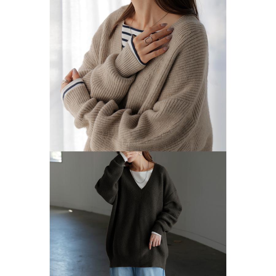 【新品】  ARGUE / アーギュ | mohair woolover vneckpullover モヘア ニット | グレー | レディース 新品】 ARGUE / アーギュ | mohair woolover vneckpullover モヘア