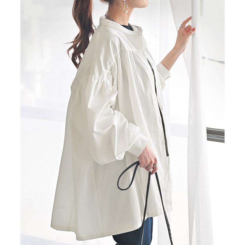 HUG.U（ハグユー） シャツ ギャザー 綿100 レディース トップス ノー