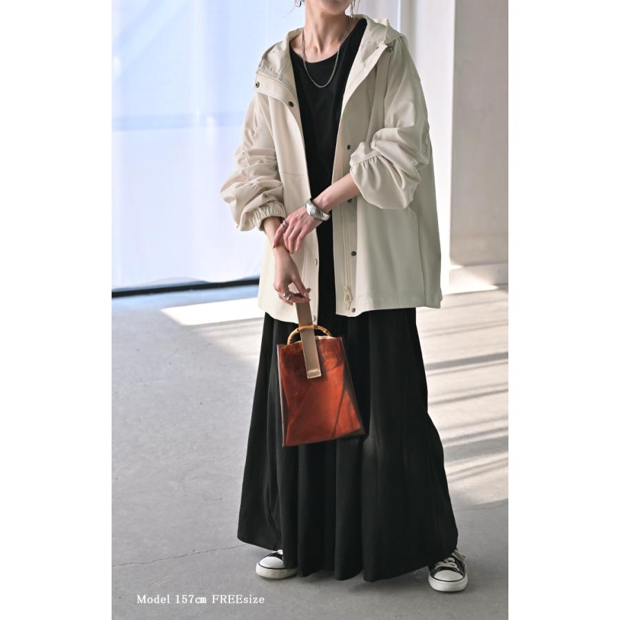 アウター マウンテンパーカー 花粉 防止 微 撥水 レディース ロング コート ジャケット パーカー オーバー フード | HUG.U | 14