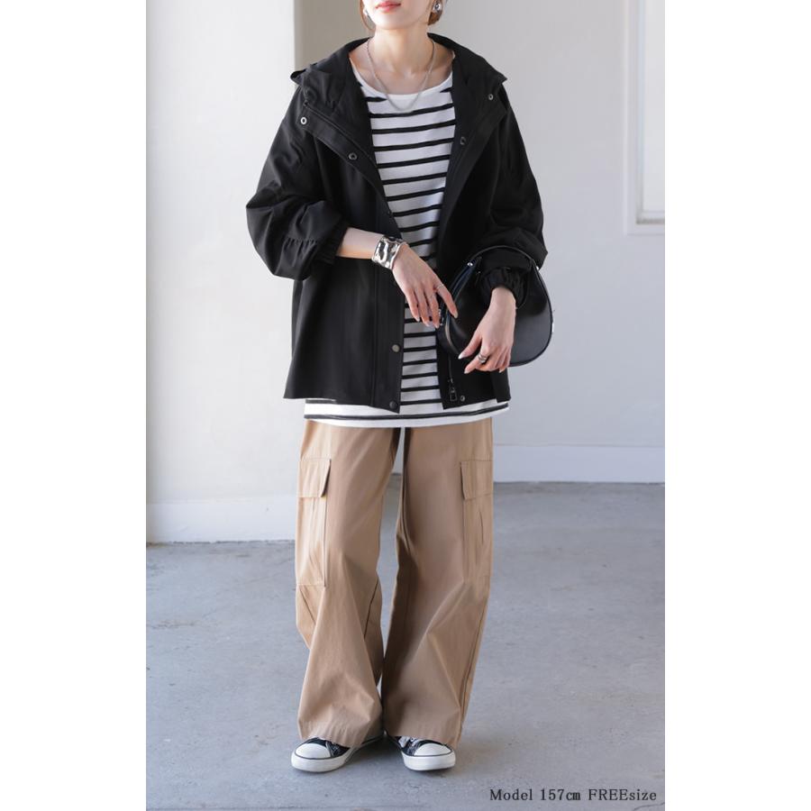 アウター マウンテンパーカー 花粉 防止 微 撥水 レディース ロング コート ジャケット パーカー オーバー フード | HUG.U | 14