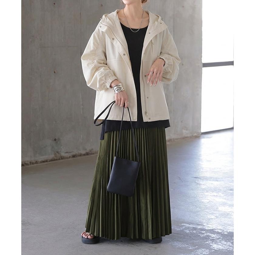 アウター マウンテンパーカー 花粉 防止 微 撥水 レディース ロング コート ジャケット パーカー オーバー フード | HUG.U | 18