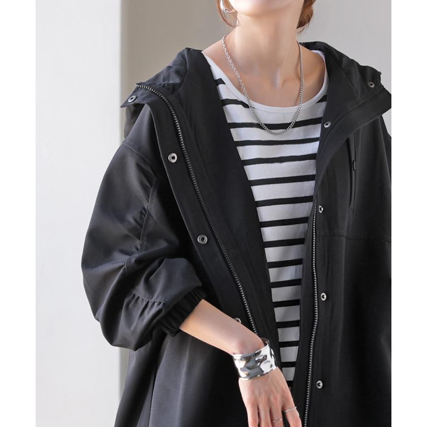 アウター マウンテンパーカー 花粉 防止 微 撥水 レディース ロング コート ジャケット パーカー オーバー フード | HUG.U | 20