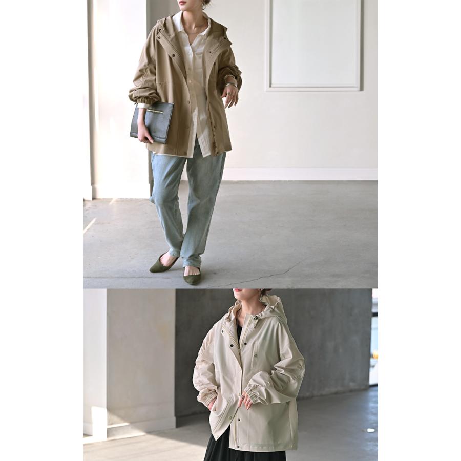 アウター マウンテンパーカー 花粉 防止 微 撥水 レディース ロング コート ジャケット パーカー オーバー フード | HUG.U | 22