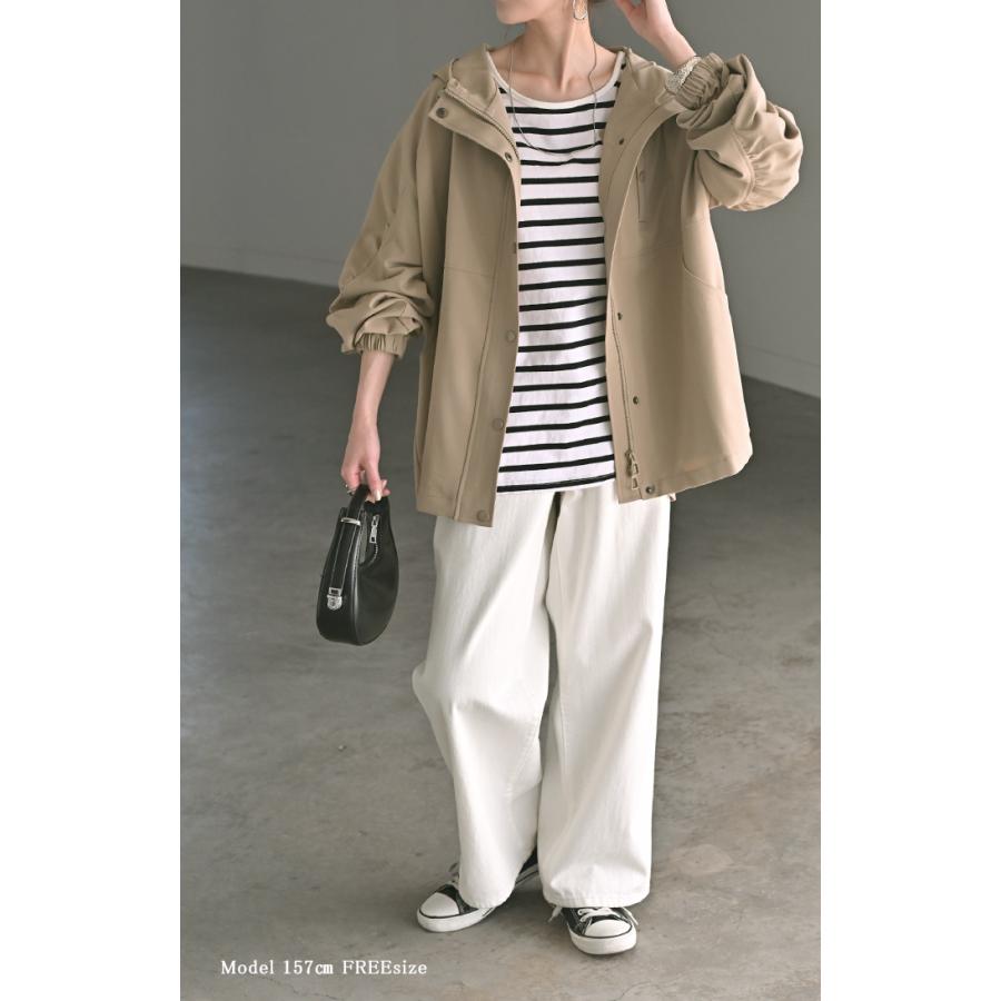 アウター マウンテンパーカー 花粉 防止 微 撥水 レディース ロング コート ジャケット パーカー オーバー フード | HUG.U | 08