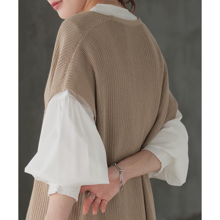 HUG.U（ハグユー） シャツ レディース ノーカラー トップス ストレッチ