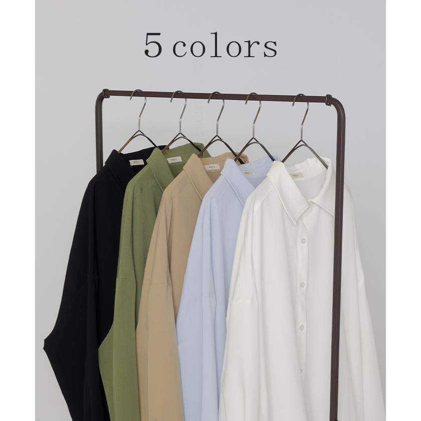 シャツ チュニック ロング レディース トップス ロングシャツ ブラウス ロングブラウス  Vネック 無地 ドロスト ゆったり シンプル 大きいサイズ 体型カバー | HUG.U | 17