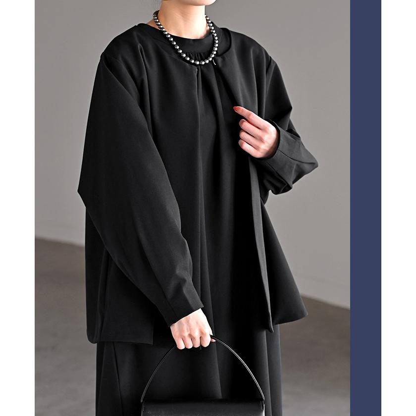 フォーマル 3点セット ワンピース ジャケット 体型カバー レディース ワンピーススーツ スーツ セットアップ | HUG.U | 15