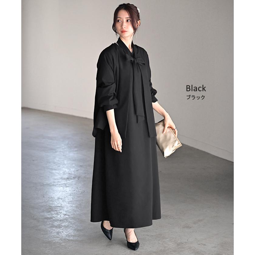 フォーマル 3点セット ワンピース ジャケット 体型カバー レディース ワンピーススーツ スーツ セットアップ | HUG.U | 09