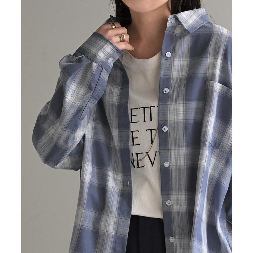 シャツ チェック柄 レディース トップス チェック チェックシャツ チェック柄シャツ 柄 ロング ブラウス | HUG.U | 19