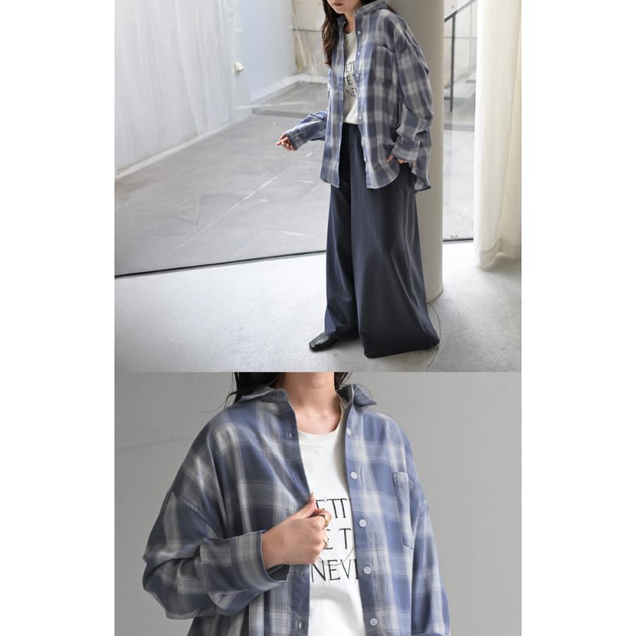 シャツ チェック柄 レディース トップス チェック チェックシャツ チェック柄シャツ 柄 ロング ブラウス | HUG.U | 20