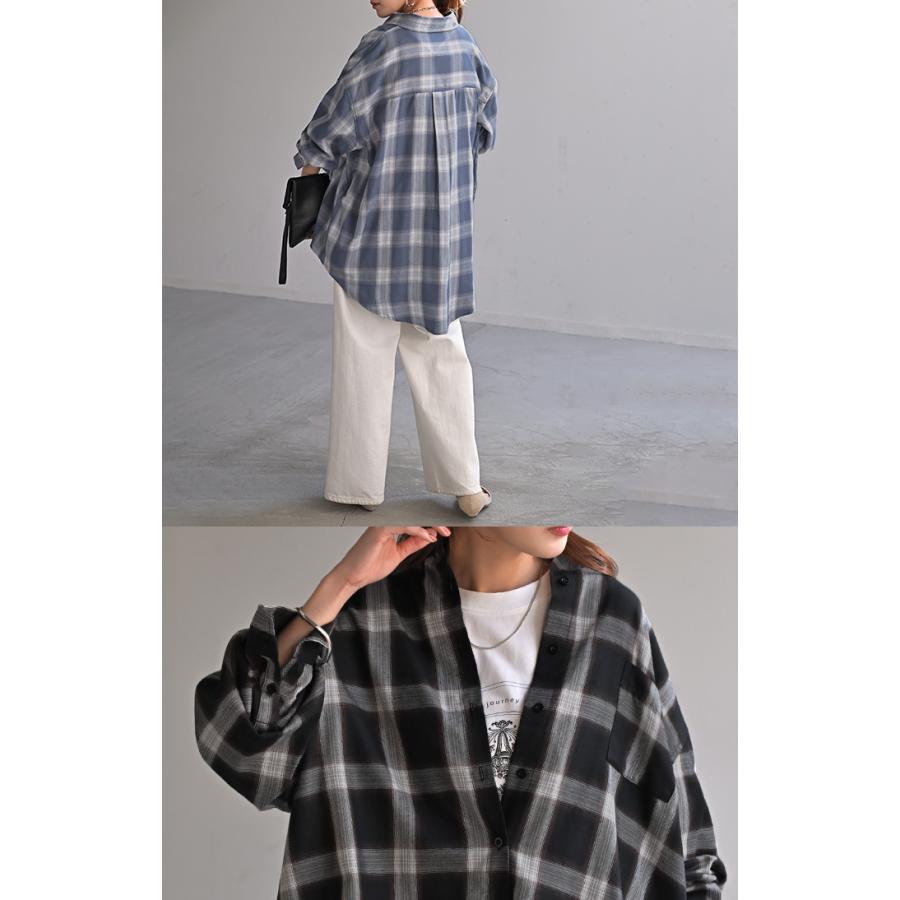 シャツ チェック柄 レディース トップス チェック チェックシャツ チェック柄シャツ 柄 ロング ブラウス | HUG.U | 21