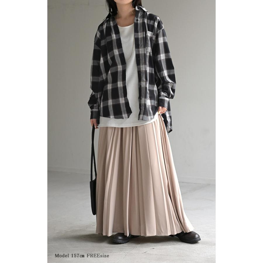 シャツ チェック柄 レディース トップス チェック チェックシャツ チェック柄シャツ 柄 ロング ブラウス | HUG.U | 23