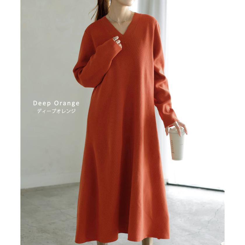 ワンピース ワンピース スポンジニット 選べる 丈 ワンピ レディース ニット 軽量 ロングワンピース Aライン | HUG.U | 21