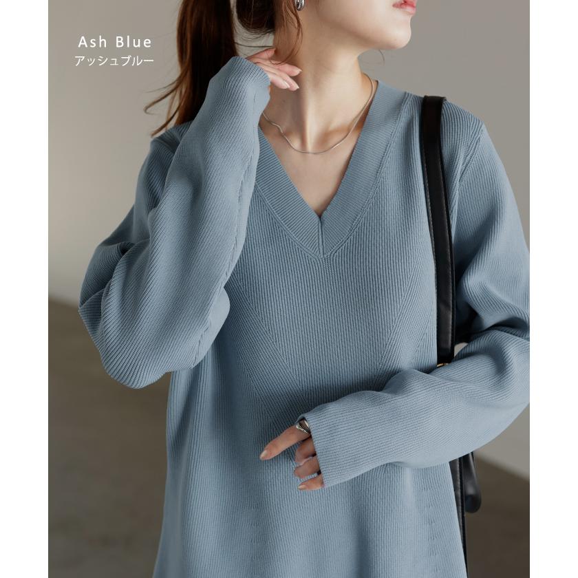 ワンピース ワンピース スポンジニット 選べる 丈 ワンピ レディース ニット 軽量 ロングワンピース Aライン | HUG.U | 22