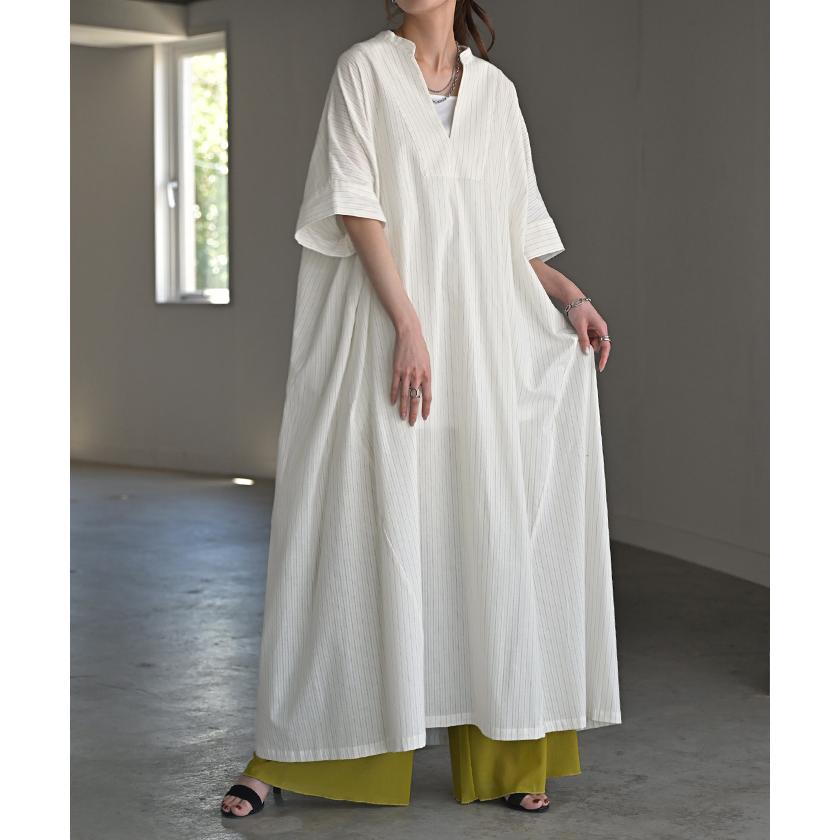 HUG.U（ハグユー） ワンピース シャツ 大判 ストライプ シャツ